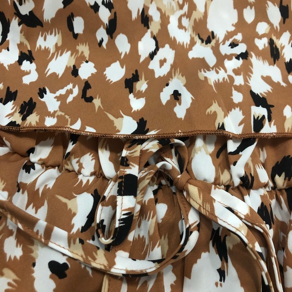 Brown Animal Print Strapless Jumpsuit - Picture 5 of 5